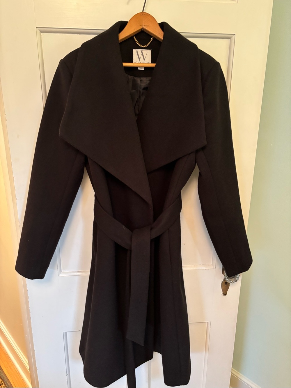 Worthington Black Belted Trench Coat